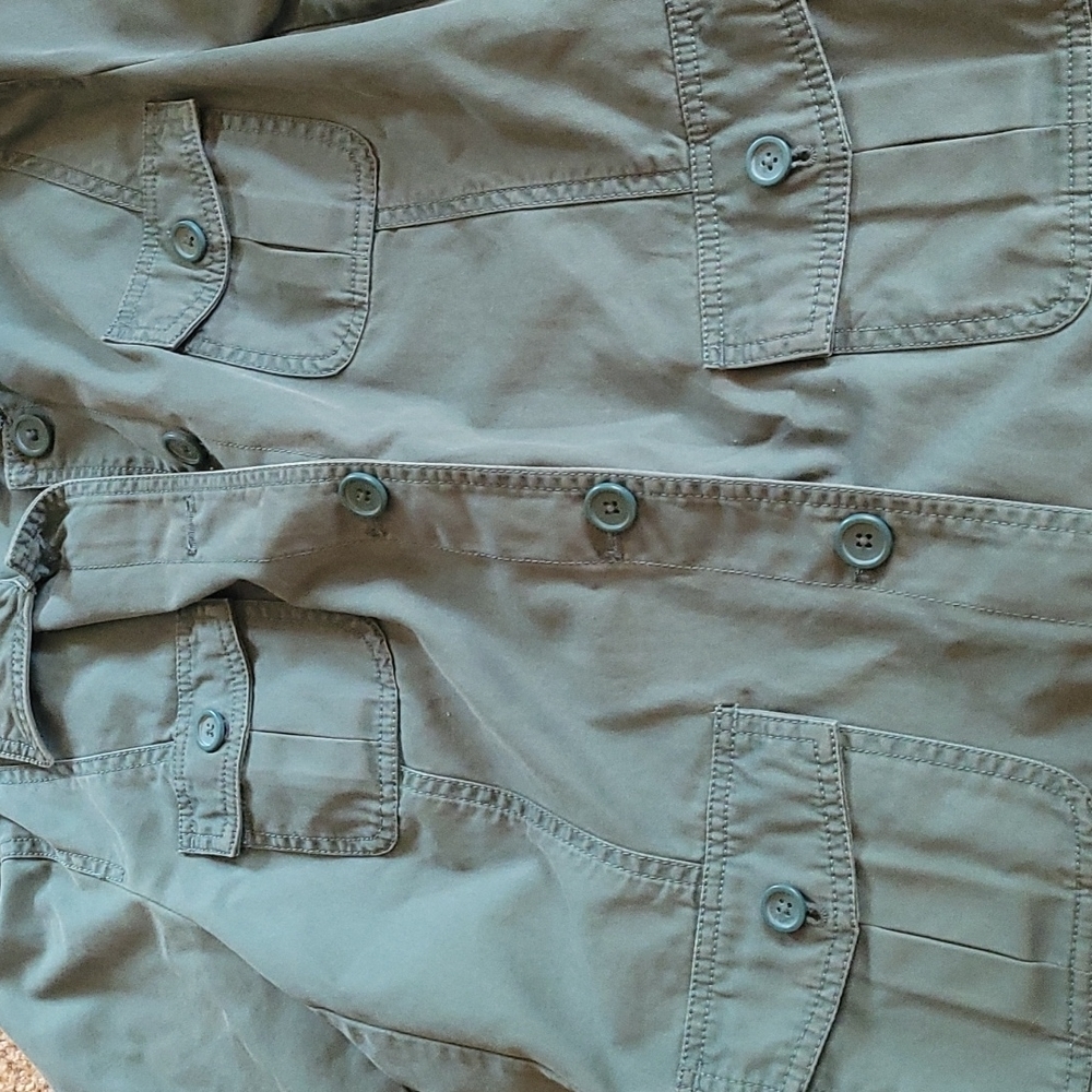 Gap Olive Green Button Down Utility Jacket Large - image 3